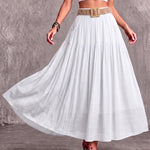 High Waist Tiered Flowy Maxi Skirt