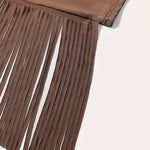 Retro Fringe Cuffs Off-Shoulder Fitted Top