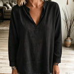 Elevated & Everyday Fringe Hem Long Sleeve Blouse