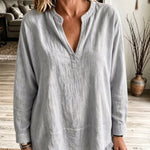 Elevated & Everyday Fringe Hem Long Sleeve Blouse