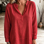 Elevated & Everyday Fringe Hem Long Sleeve Blouse