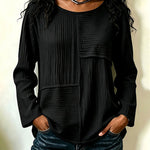 Effortless Textured Long Sleeve Top