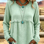 Casual Loose Tassel Long Sleeve Top