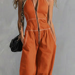 Sleeveless Halter Wide Leg Jumpsuit