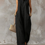 Sleeveless Stand Collar Wide Leg Jumpsuit