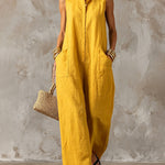 Sleeveless Stand Collar Wide Leg Jumpsuit