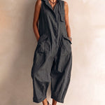 Sleeveless Loose Cargo Jumpsuit