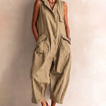 Sleeveless Loose Cargo Jumpsuit