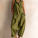 Sleeveless Loose Cargo Jumpsuit