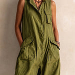 Sleeveless Loose Cargo Jumpsuit