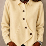 Modern Asymmetric Placket Waffle Shirt