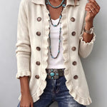 Casual Ruffle Trim Knit Cardigan