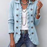 Casual Ruffle Trim Knit Cardigan