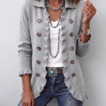 Casual Ruffle Trim Knit Cardigan