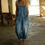 Mae™ | Soft cotton vintage jumpsuit with denim effect