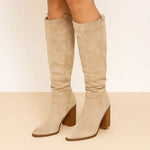 SUEVIRA��� | SUEDE BLOCK HEEL BOOTS