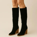 SUEVIRA��� | SUEDE BLOCK HEEL BOOTS
