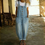 Mae™ | Soft cotton vintage jumpsuit with denim effect