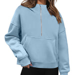 Zeagoo Womens Half Zip Cropped Hoodies