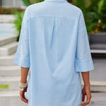 Linen Shirt Elastic Waist Casual Shorts Set - Zeagoo (Us Only)