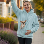 Solid Color Pet Pouch Oversized Plush Hoodie
