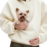 Solid Color Pet Pouch Oversized Plush Hoodie