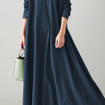 Solid Color V Neck Sweatshirt Dress