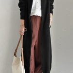 Solid Color Zip-up Oversized Long Hoodie