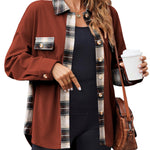 Zeagoo Womens Corduroy Flannel Shacket Jacket Casual Plaid Shirts