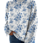 Ethel | Artistic floral print turtleneck sweater