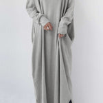 V Neck Slit Hem Sweatshirt Dress