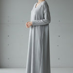 V Neck Slit Hem Sweatshirt Dress
