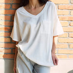 Loose Blouse Casual V Neck Shirt - Zeagoo (Us Only)