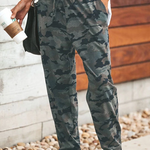 Margovil Casual Pockets Drawstring Camo Joggers