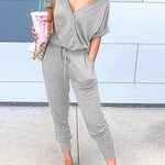 Margovil V Neck Wrap Jumpsuit with Pockets