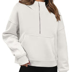 Zeagoo Womens Half Zip Cropped Hoodies