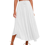 High Waisted Flowy Elastic Skirts , Lightweight Long Skirts - Zeagoo (Us Only)