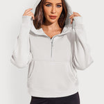 Zeagoo Womens Half Zip Cropped Hoodies