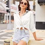 Satin Silk Shirt Floral Button Down Blouse - Zeagoo (Us Only)