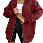 Zeagoo Women's Oversized Zip Up Hoodies