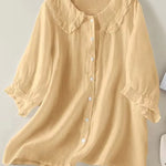 Women‘s Peter Pan Collar Cotton Shirt