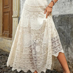 Women's Vintage Hollow Knitted Flared Cotton Skirt