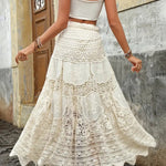 Women's Vintage Hollow Knitted Flared Cotton Skirt