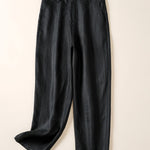Women's Jacquard PatternTencel and Linen Casual Pants