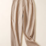 Women's Jacquard PatternTencel and Linen Casual Pants