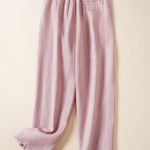 Women's Jacquard PatternTencel and Linen Casual Pants