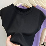 Women's Casual Slim Fit Round Neck Sleeveless Top
