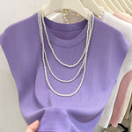 Women's Casual Slim Fit Round Neck Sleeveless Top