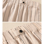Women's Stripe Cotton And Linen Casual Pants
