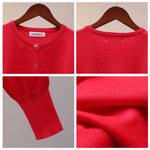 Women's Round Neck Cardigan Solid Color Loose Knit Sweater